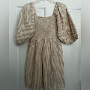 Billabong Beige and White Cotton Dress NWOT Medium